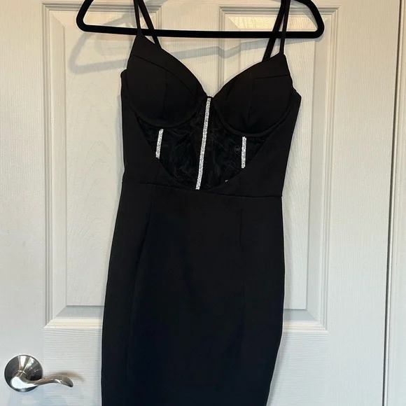 NWT Club L London Black Night Out Party Birthday Clubbing Mini Dress 🖤🍾 - Picture 3 of 10